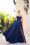 Tina Holly Tk241f Ball Gown Long Slit Formal Prom Dress In Blue