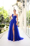 Tina Holly Tk554 Long Glitter Ball Gown Formal Prom Dress In Blue