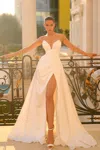 Tina Holly Tt009 A Line Bridal Gown Long Simple Wedding Dress In White