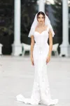 Tina Holly Tw103 Long Mermaid Bridal Sequin Wedding Dress In White
