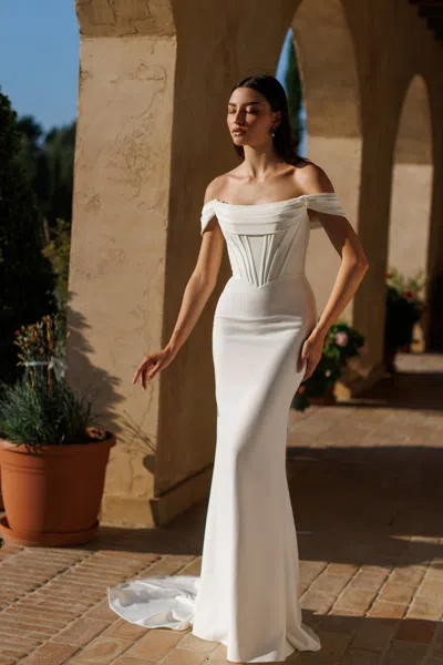 Tina Holly Tw485 Fitted Long Wedding Dress In White