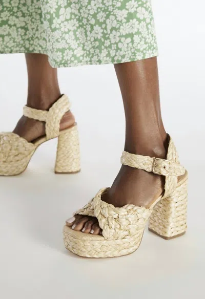 Tina Rose Women's Gail Platform Sandal In Natural Raffia In Multi
