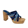 Tina Rose Women's Georgia Heels In Denim In Multi