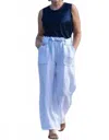 Tina Stephens Italy Cordelia Sailor Wide Leg Pant In White In White