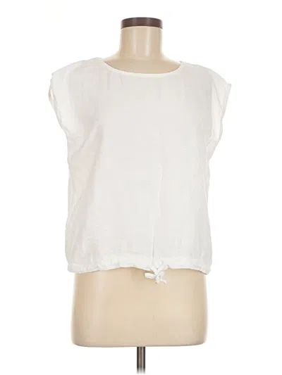 Pre-owned Tina Stephens Short Sleeve Top White Boatneck Tops