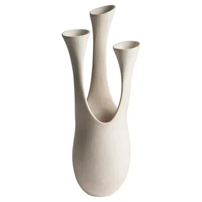 Pre-owned Tina Vlassopulos Fluted Ceramic Sculpture By  In Sand
