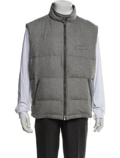 Pre-owned Tincati Cashmere Tweed Pattern Vest In Grey