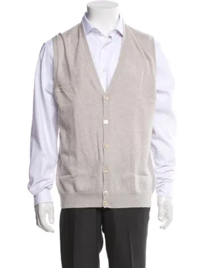 Pre-owned Tincati Cashmere V-neck Sweater Vest In Gray