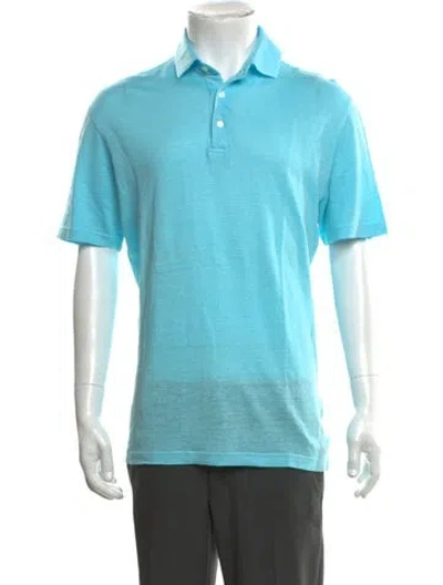 Pre-owned Tincati Collar Short Sleeve Polo Shirt In Blue