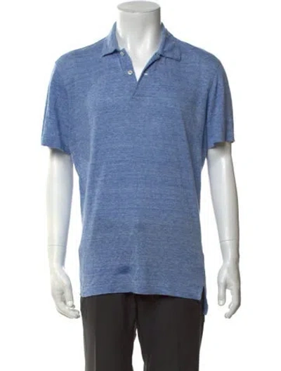 Pre-owned Tincati Collar Short Sleeve Polo Shirt In Blue