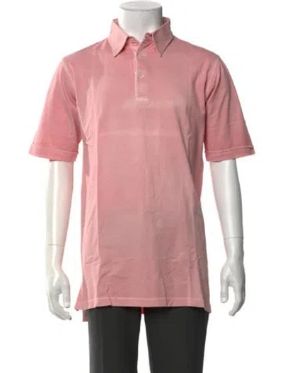 Pre-owned Tincati Collar Short Sleeve Polo Shirt In Pink