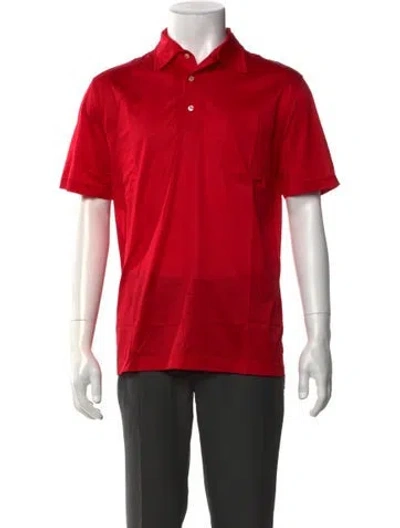 Pre-owned Tincati Collar Short Sleeve Polo Shirt In Red