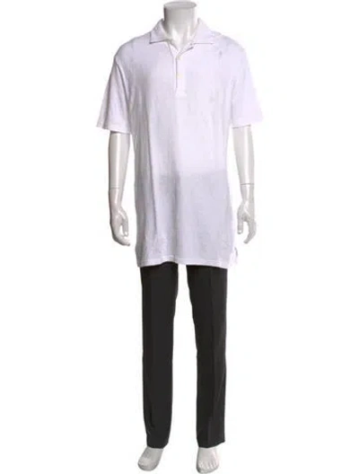 Pre-owned Tincati Collar Short Sleeve Polo Shirt In White