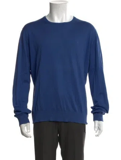 Pre-owned Tincati Crew Neck Long Sleeve Pullover In Blue