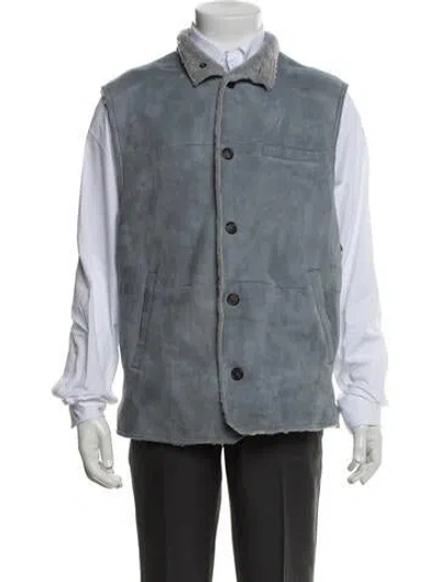 Pre-owned Tincati Leather Vest In Blue