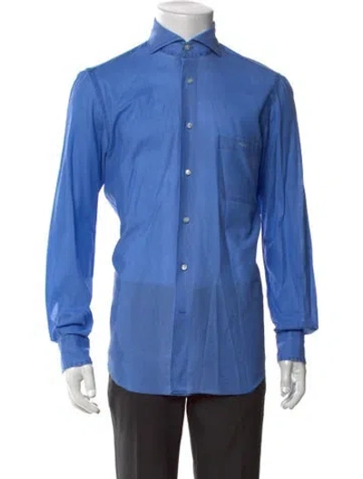 Pre-owned Tincati Long Sleeve Dress Shirt In Blue