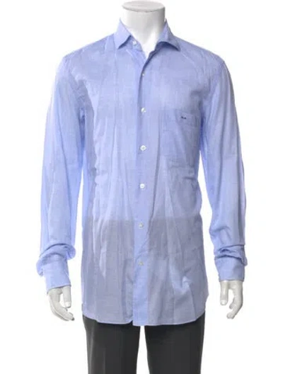 Pre-owned Tincati Long Sleeve Dress Shirt In Blue