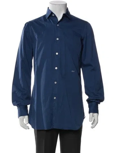 Pre-owned Tincati Long Sleeve Dress Shirt In Blue