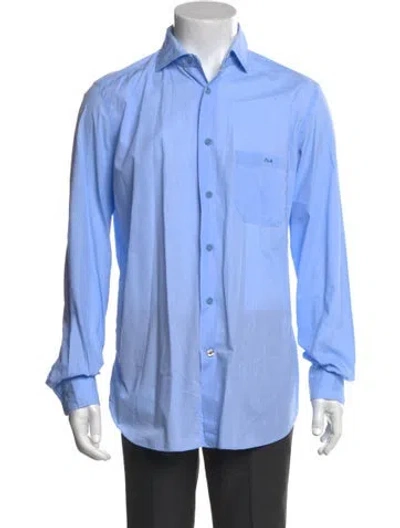 Pre-owned Tincati Long Sleeve Dress Shirt In Blue