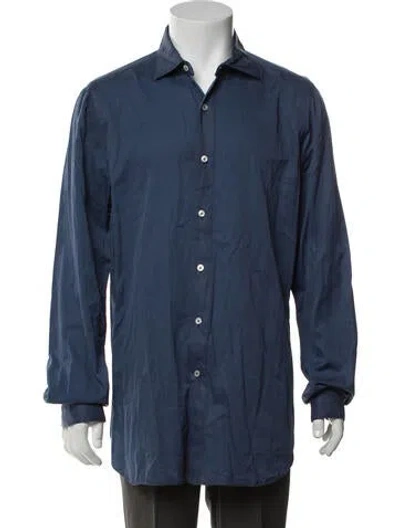 Pre-owned Tincati Long Sleeve Dress Shirt In Blue