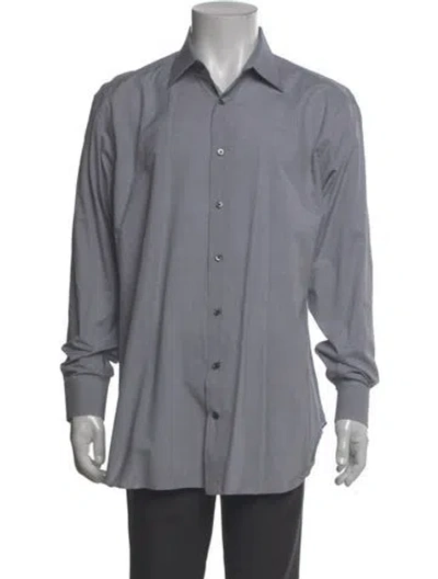 Pre-owned Tincati Long Sleeve Dress Shirt In Gray