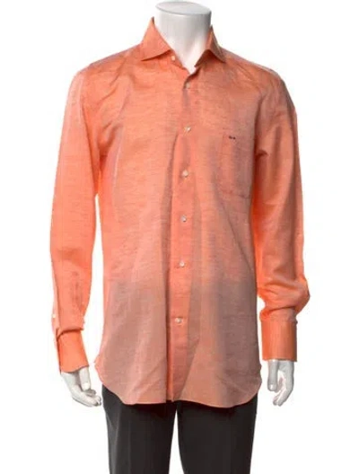 Pre-owned Tincati Long Sleeve Dress Shirt In Orange