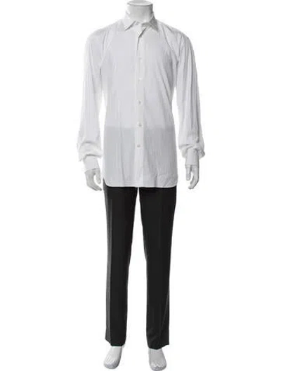 Pre-owned Tincati Long Sleeve Dress Shirt In White