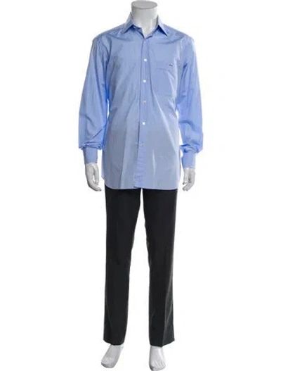 Pre-owned Tincati Long Sleeve Tuxedo Shirt In Blue