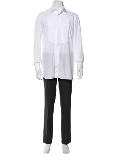 Pre-owned Tincati Long Sleeve Tuxedo Shirt In White