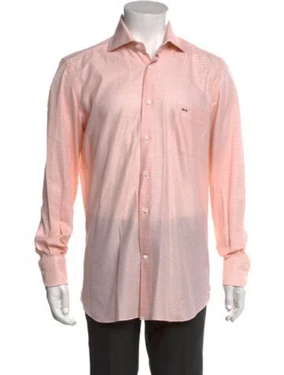 Pre-owned Tincati Plaid Print Long Sleeve Shirt In Pink