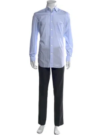 Pre-owned Tincati Printed Long Sleeve Tuxedo Shirt In Blue