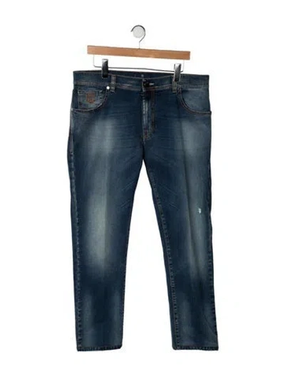 Pre-owned Tincati Straight-leg Jeans In Blue