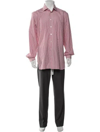 Pre-owned Tincati Striped Long Sleeve Dress Shirt In Multicolor