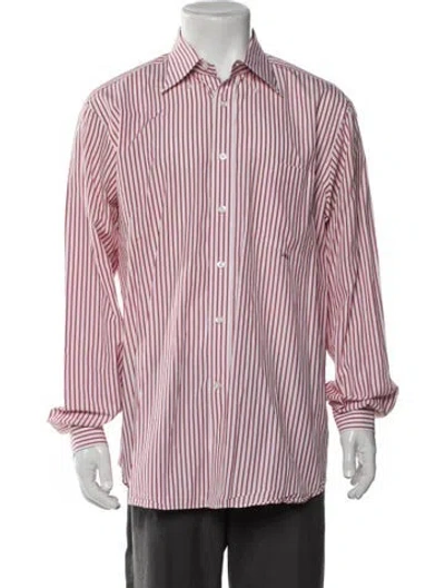 Pre-owned Tincati Striped Long Sleeve Dress Shirt In Multicolor
