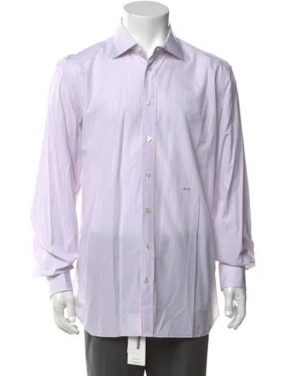 Pre-owned Tincati Striped Long Sleeve Dress Shirt In Multicolor