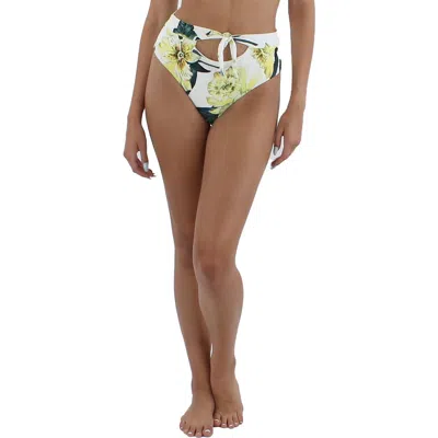 Tinibikini Womens Tie Back Ribbed Swim Bottom Separates In Yellow