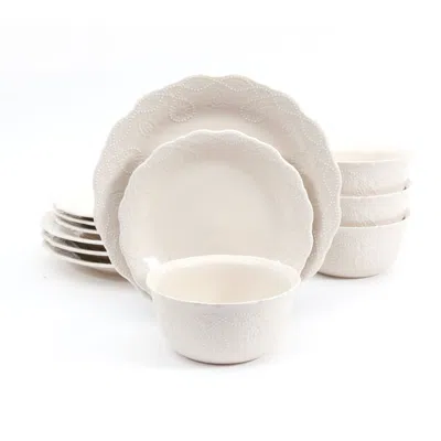 Tinirels Cowgirl Lace 12-piece Dinnerware Set, Linen