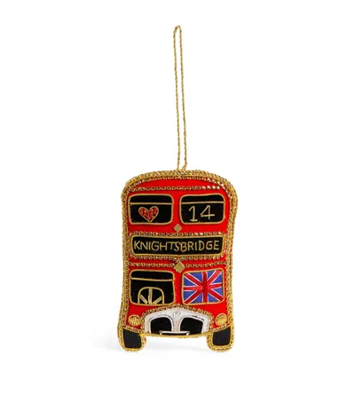 Tinker Tailor Beaded London Bus Decoration In Red