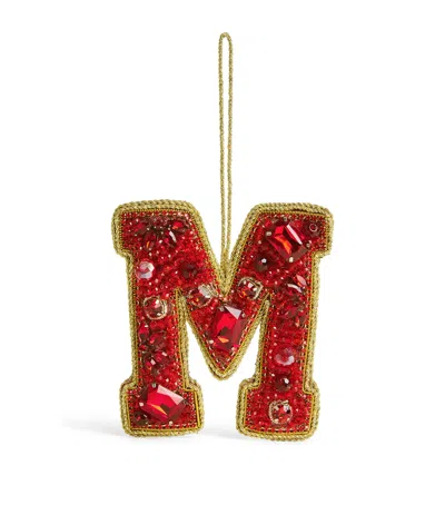Tinker Tailor Embellished M Tree Decoration In Red