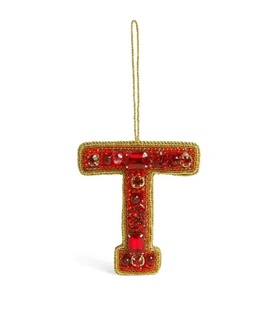 Tinker Tailor Embellished T Tree Decoration In Red