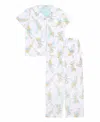 Tinkerbell Little And Big Girls Short Sleeve Button Down Sleep Shirt And Open Leg Pant, 2-piece Pajama Set In Assorted