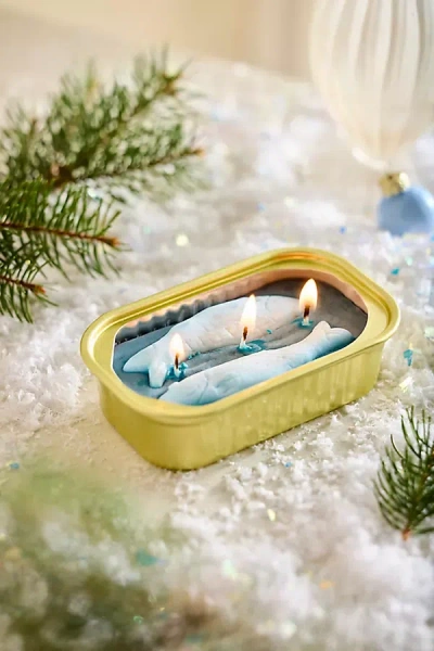 Tinned Candle Tinned Fish Candle, Wintry In Gold