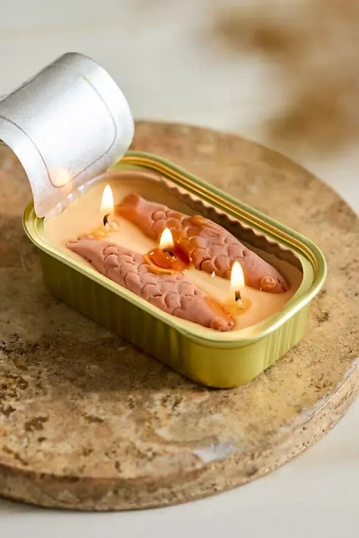 Tinned Candle Tinned Fish Candle, Woodsy In Gold