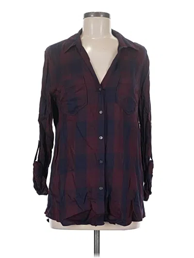 Pre-owned Tinsel 3/4 Sleeve Button Down Shirt In Burgundy