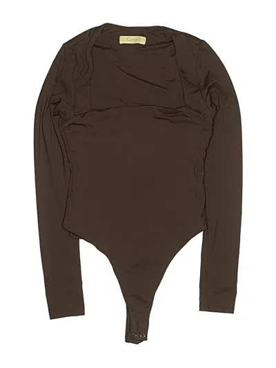 Pre-owned Tinsel Bodysuit In Brown