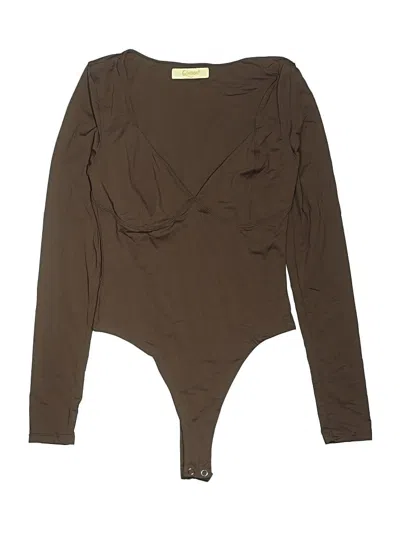 Pre-owned Tinsel Bodysuit In Brown