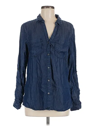 Pre-owned Tinsel Long Sleeve Button Down Shirt In Blue