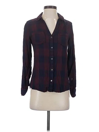 Pre-owned Tinsel Long Sleeve Button Down Shirt In Burgundy
