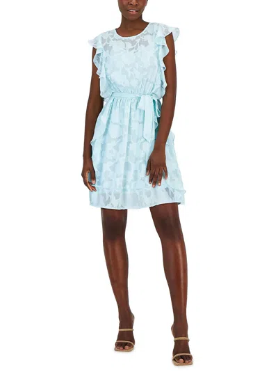 Tinsel Petites Womens Wedding Short Mini Dress In Blue