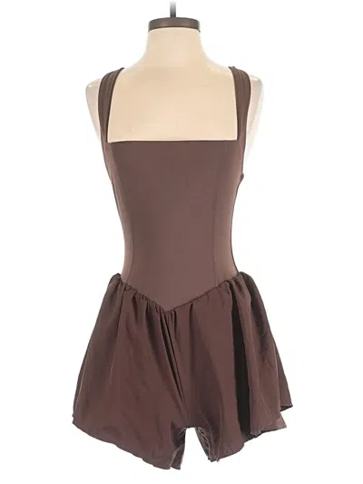 Pre-owned Tinsel Romper In Brown